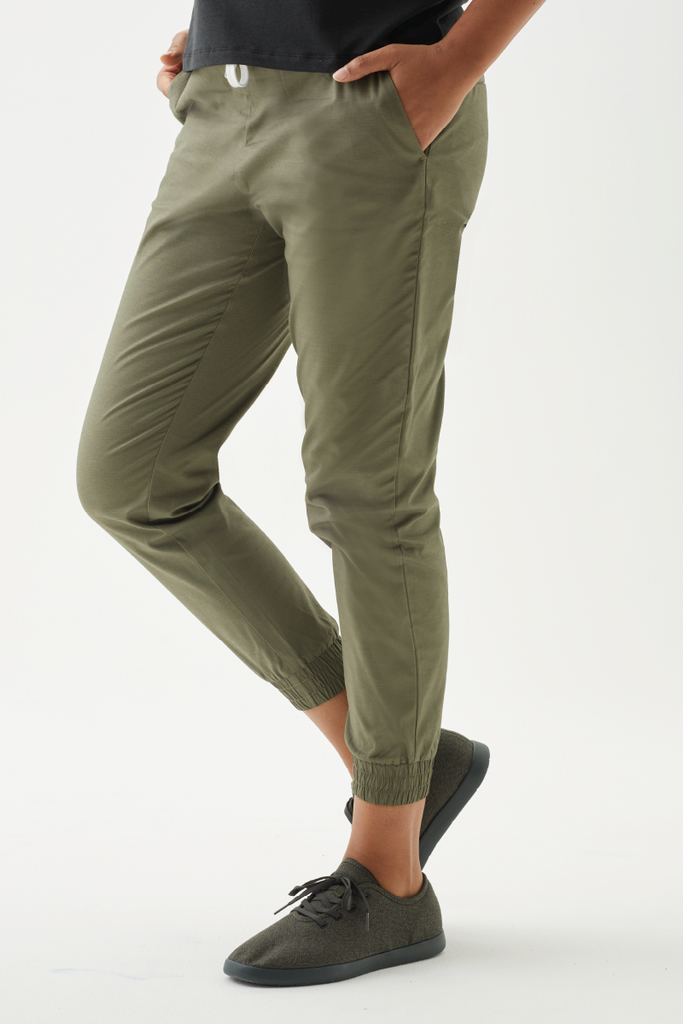 Cotton poly twill joggers