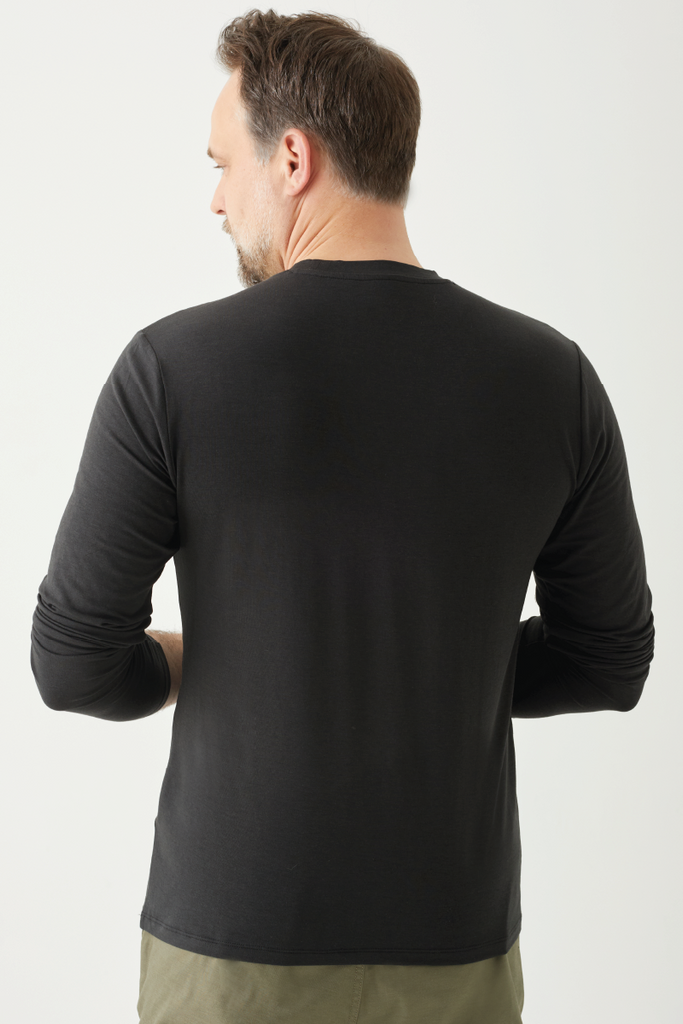 Men's Bamboo Cotton Crew Neck T-Shirts | Long-Sleeve Tee – BauBax