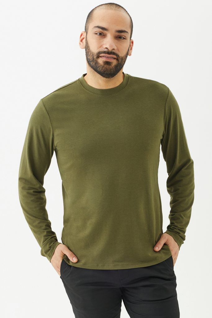 100% Bamboo Men's Long Sleeve Deep V-Neck – The Bamboo Shirt